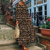 Sexy Leopard Printed Maxi Dress Women's Spring Sundress ZANZEA Casual Long Sleeve Tunic Vestidos Female O Neck Robe Plus Size